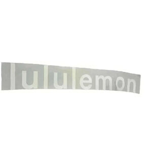 Lululemon Wool-Blend Knit Logo Scarf Cream and Gray - OS